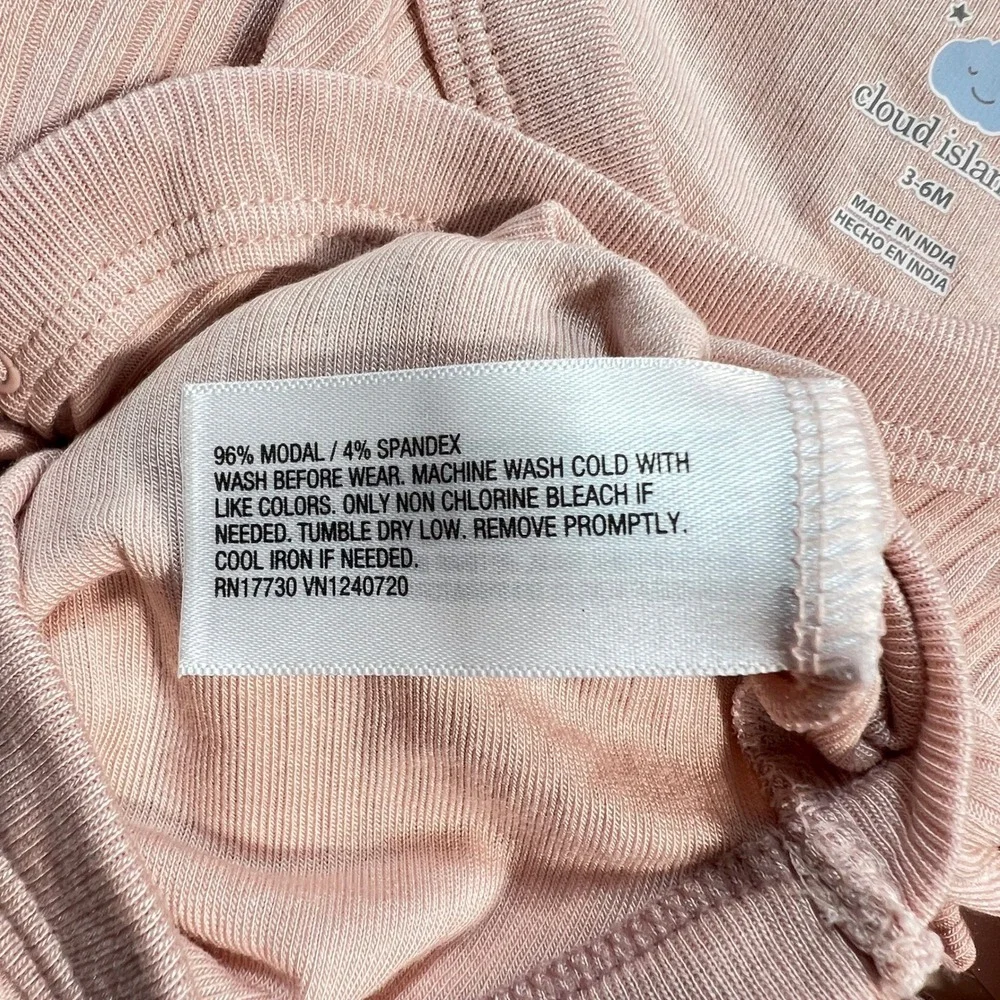 Cloud Island Baby Girls Pink Ribbed Modal Bodysuit Leggings Set 3-6M New